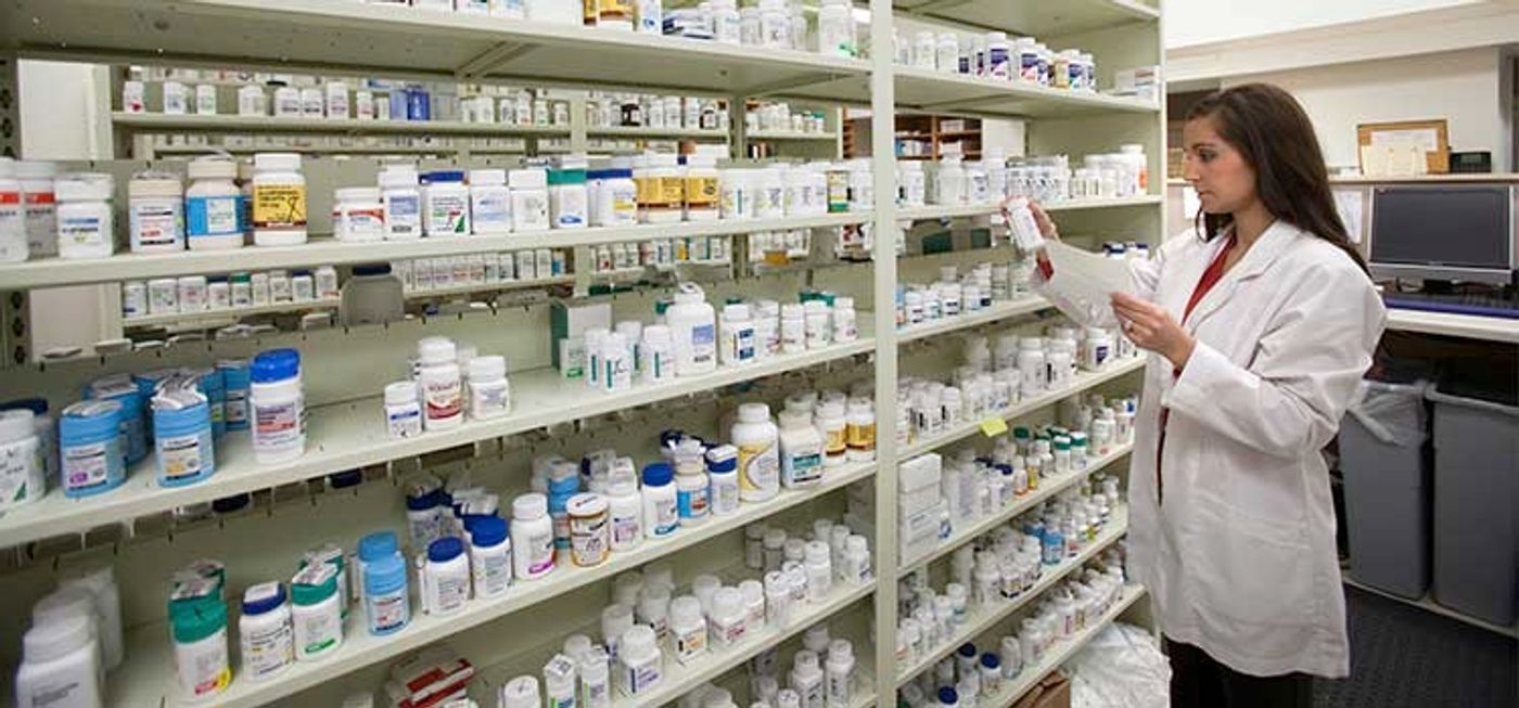 Traditional pharmacy shrunken down to a fridge-sized box