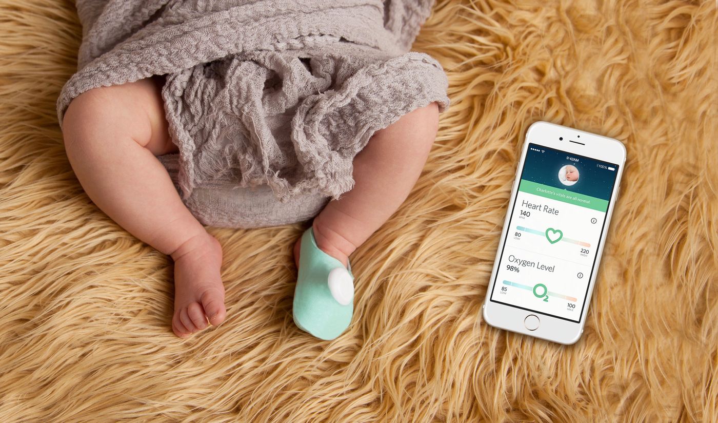 Wearable Smart Sock Baby Sleep Monitor Tracks Infant's O2 Level