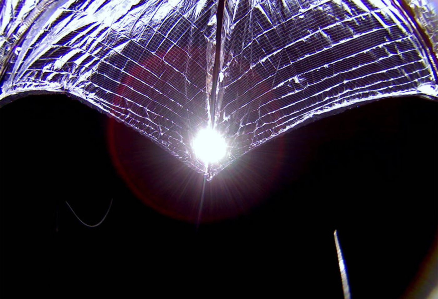 An onboard camera captured this picture of LightSail-2's solar sail.