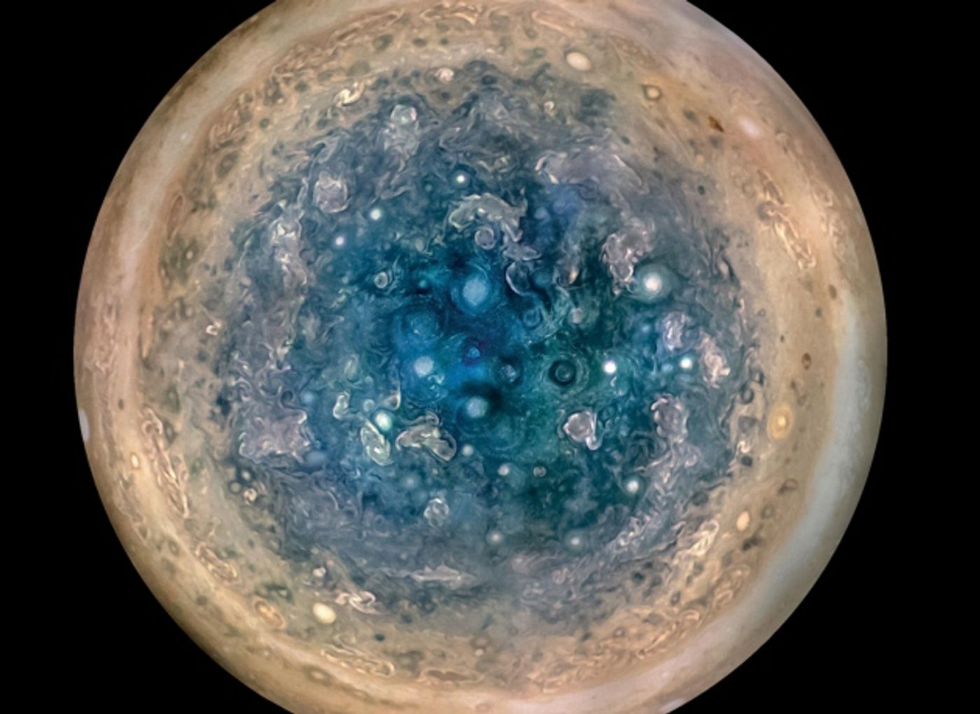 Mesmerizing vortices at Jupiter's poles highlight just how chaotic the planet's atmosphere really is.