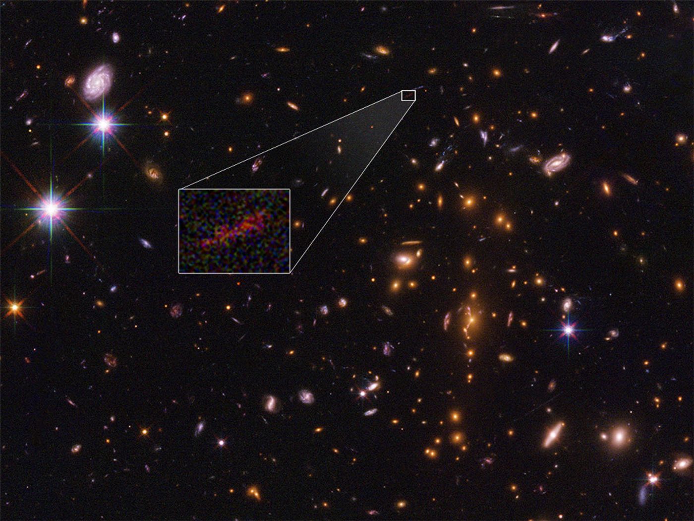 SPT0615-JD is seen in this Hubble photograph.