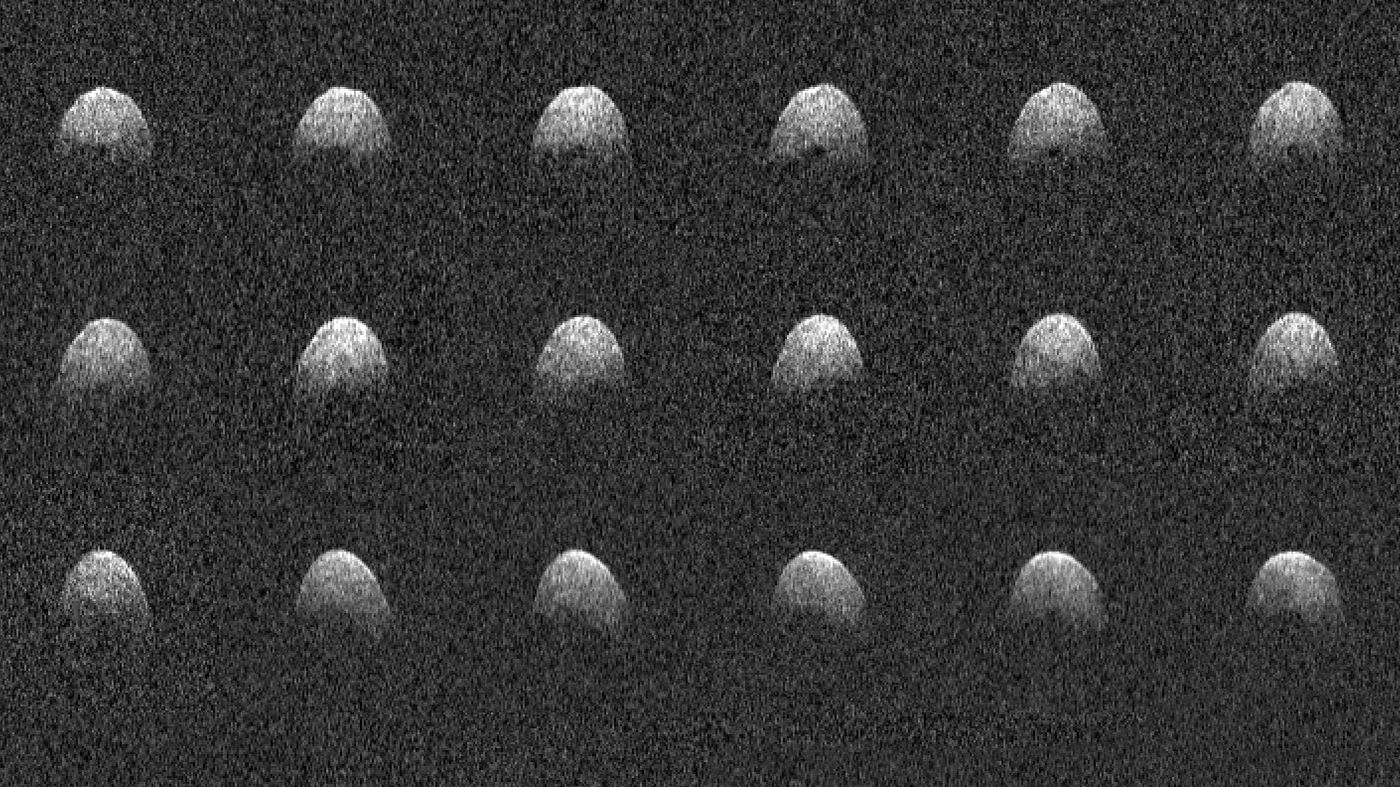 These radar images show a PHA known as 3200 Phaethon from 6.4 million miles away.