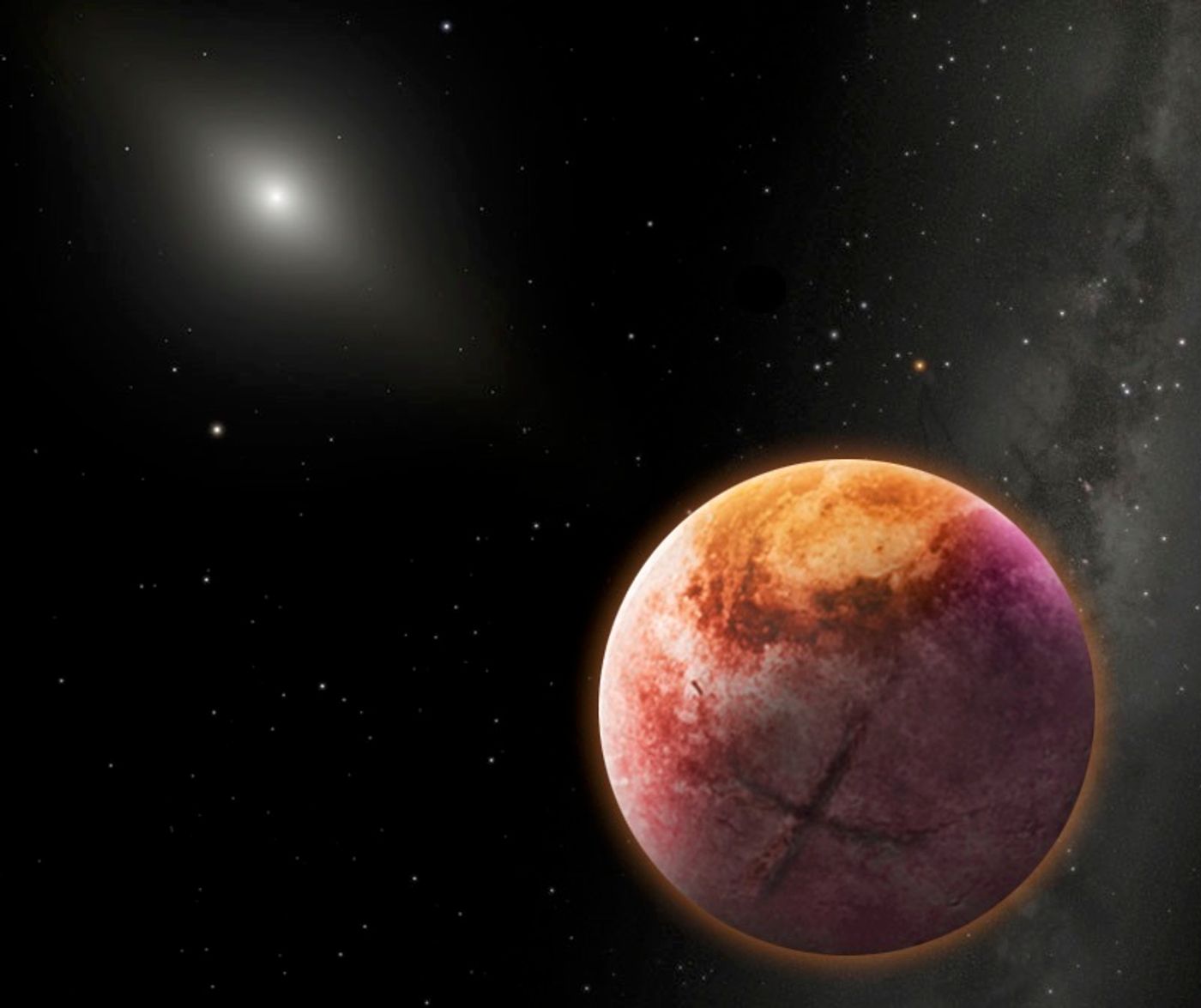 An artist's impression of a theoretical distant planet dubbed Planet X.