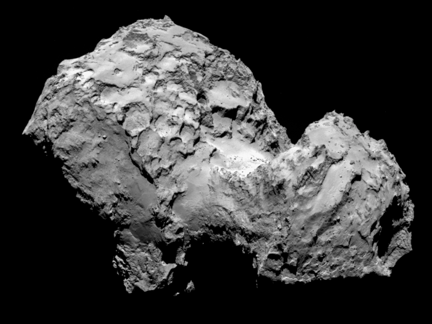 A picture of Comet 67P as taken by Rosetta.