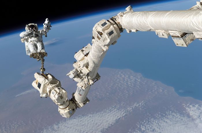 The Canadarm2 is a Canadian-made robotic arm that currently resides at the International Space Station.