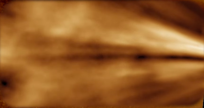 In this image, the solar wind is seen in a region we've never been able to see in this detail before. 