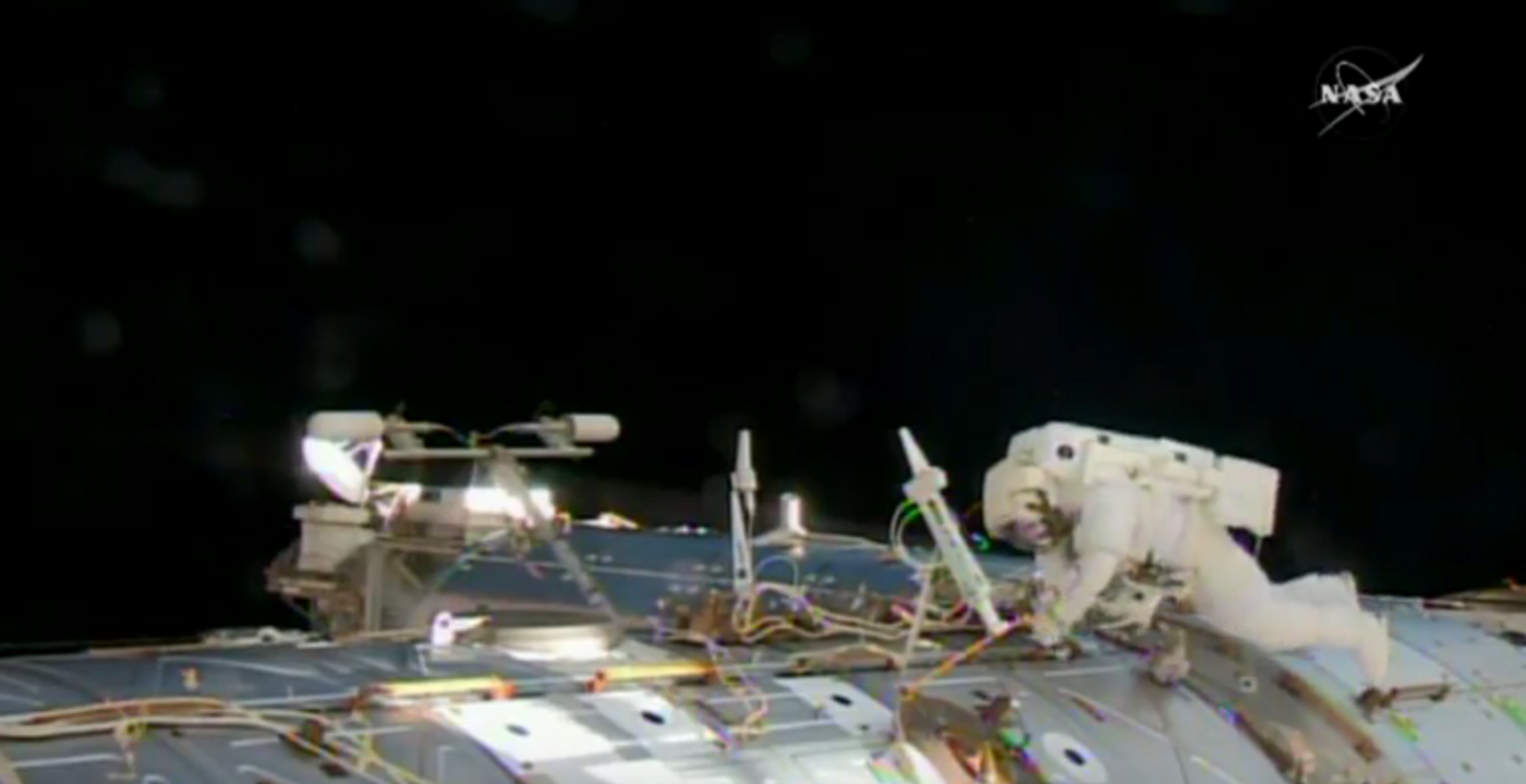 Astronauts conduct the 201st spacewalk on the International Space Station for urgent repairs Tuesday morning.