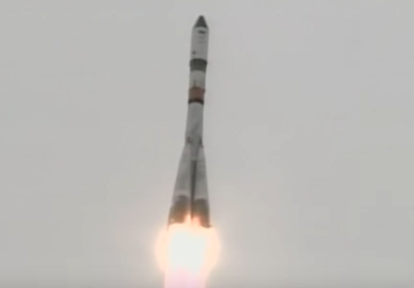 The Russian Progress MS-06 freighter launches atop a Soyuz rocket to re-supply the International Space Station.