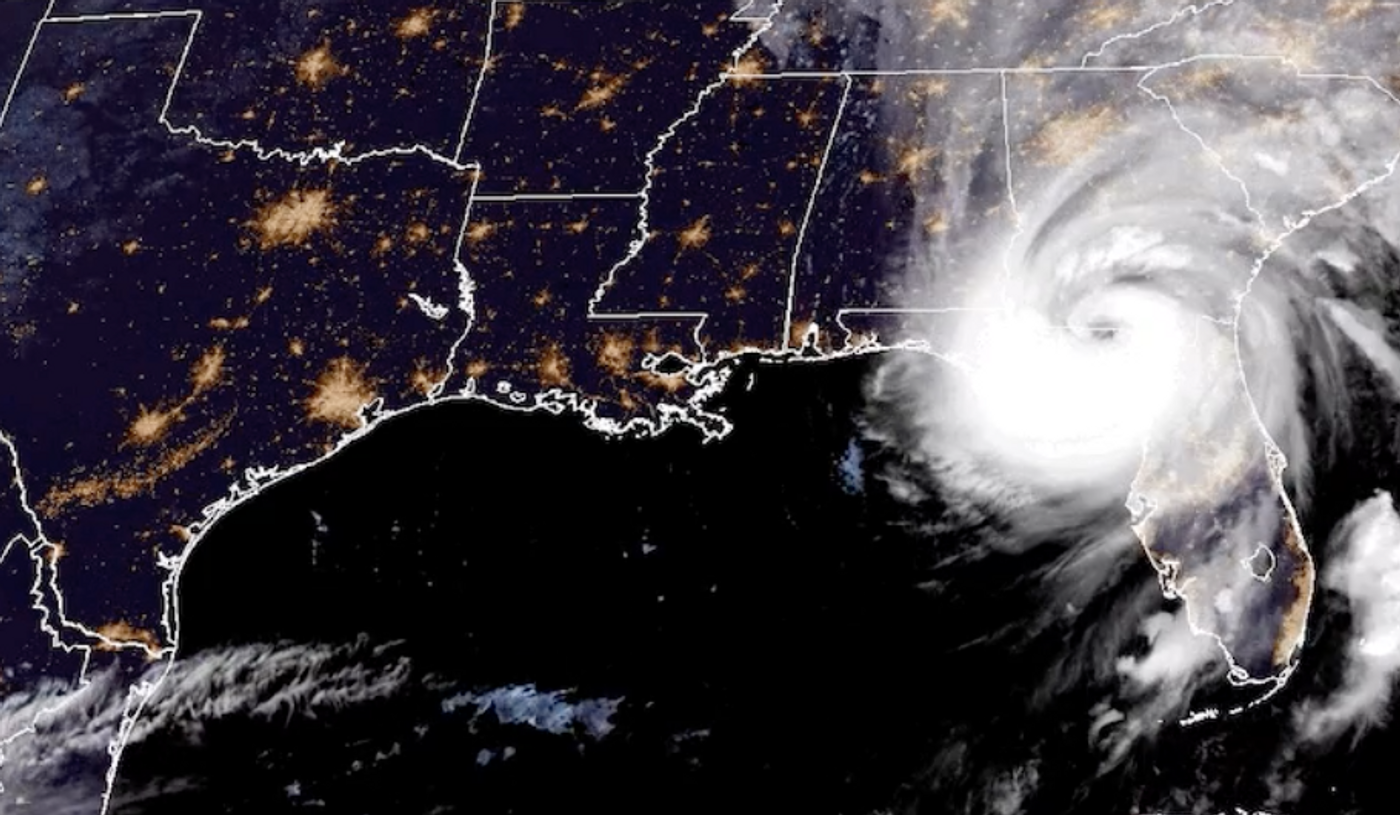 Hurricane Helene makes landfall in September, 2024 Image credit: NOAA