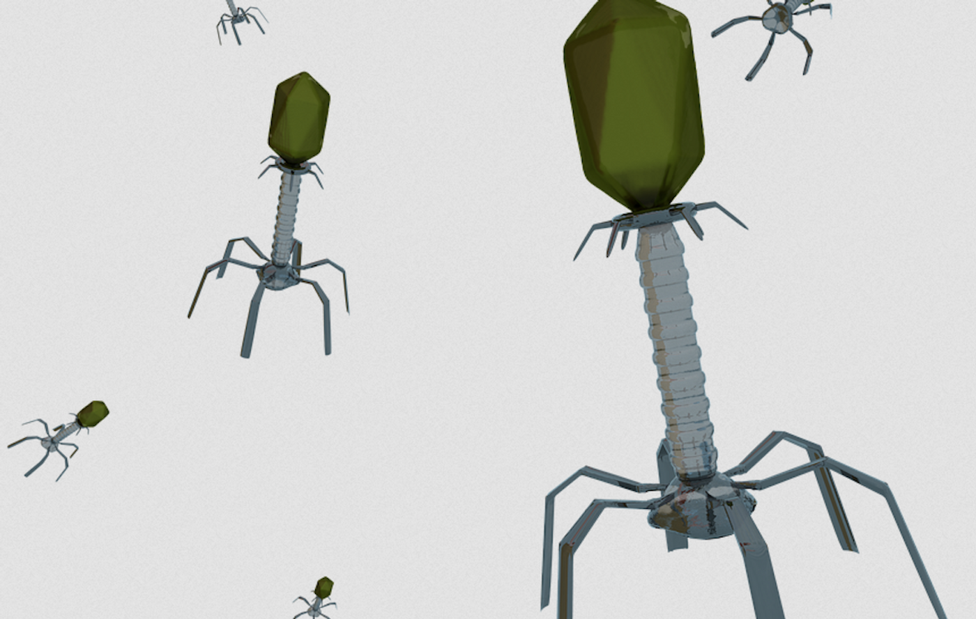 An artistic representation of a bacteriophage / Credit: Pixabay