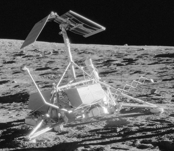 Image of Surveyor 3 on the Moon taken by Apollo 12 astronauts. (Credit: NASA)