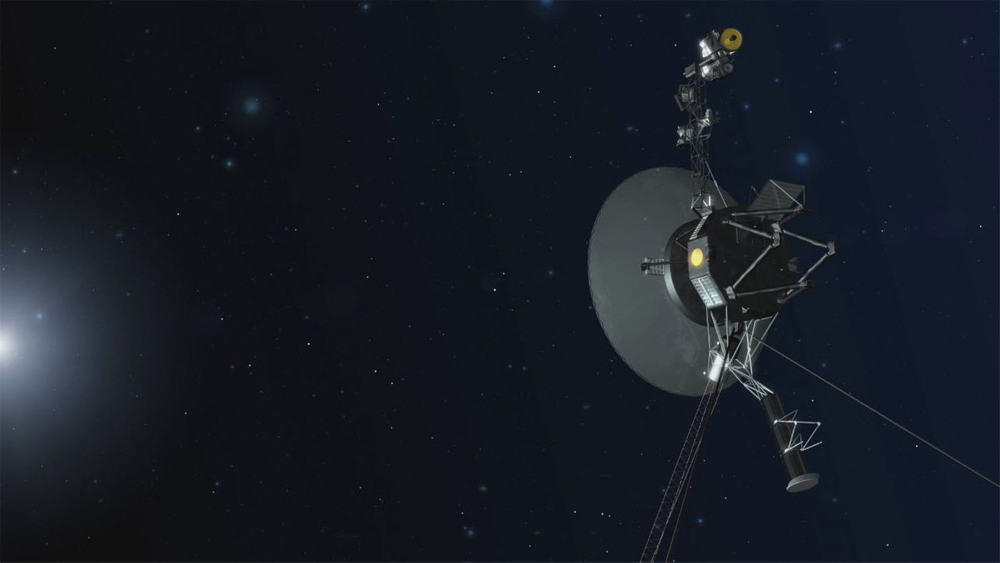An artist's rendition of the Voyager 1 spacecraft in interstellar space.