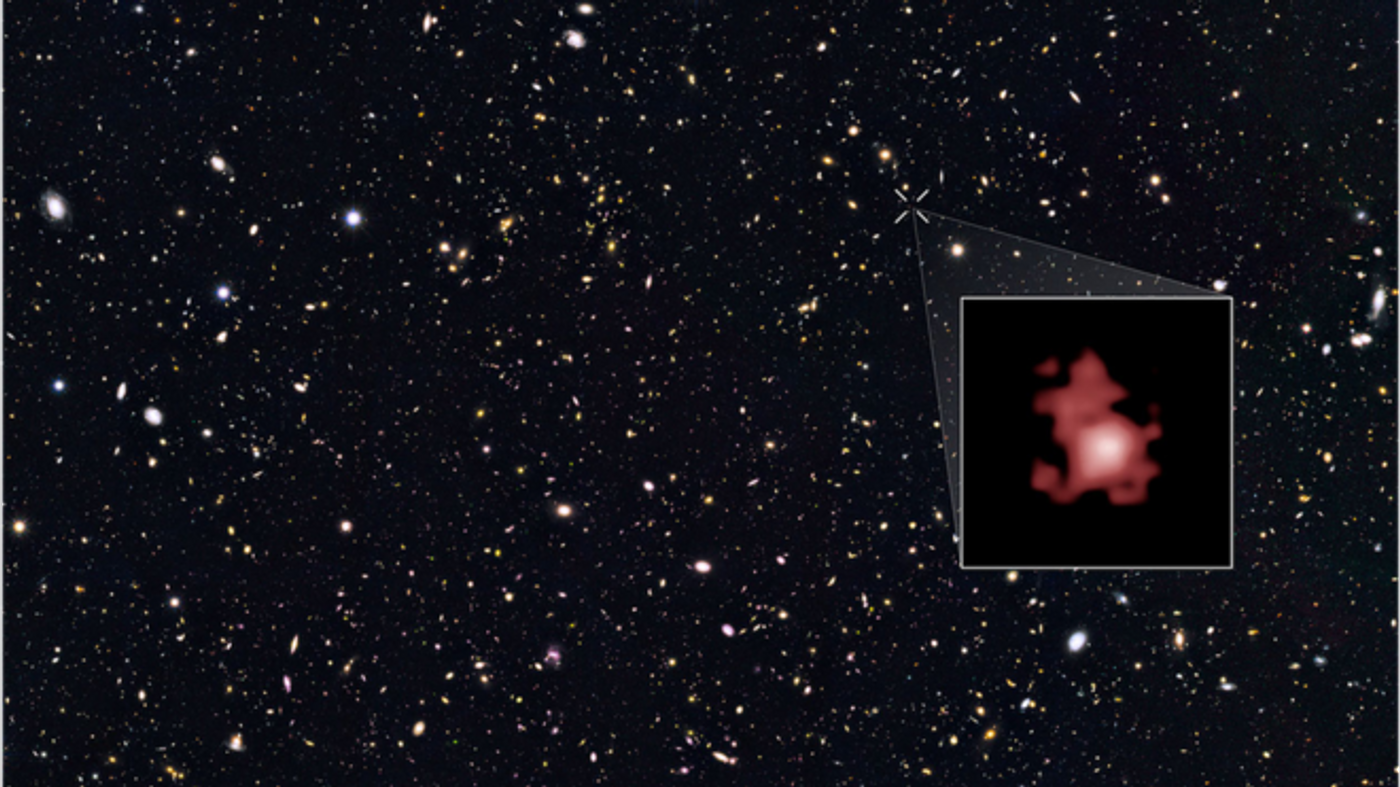 Galaxy GN-z11 as pictured by the Hubble Space Telescope.