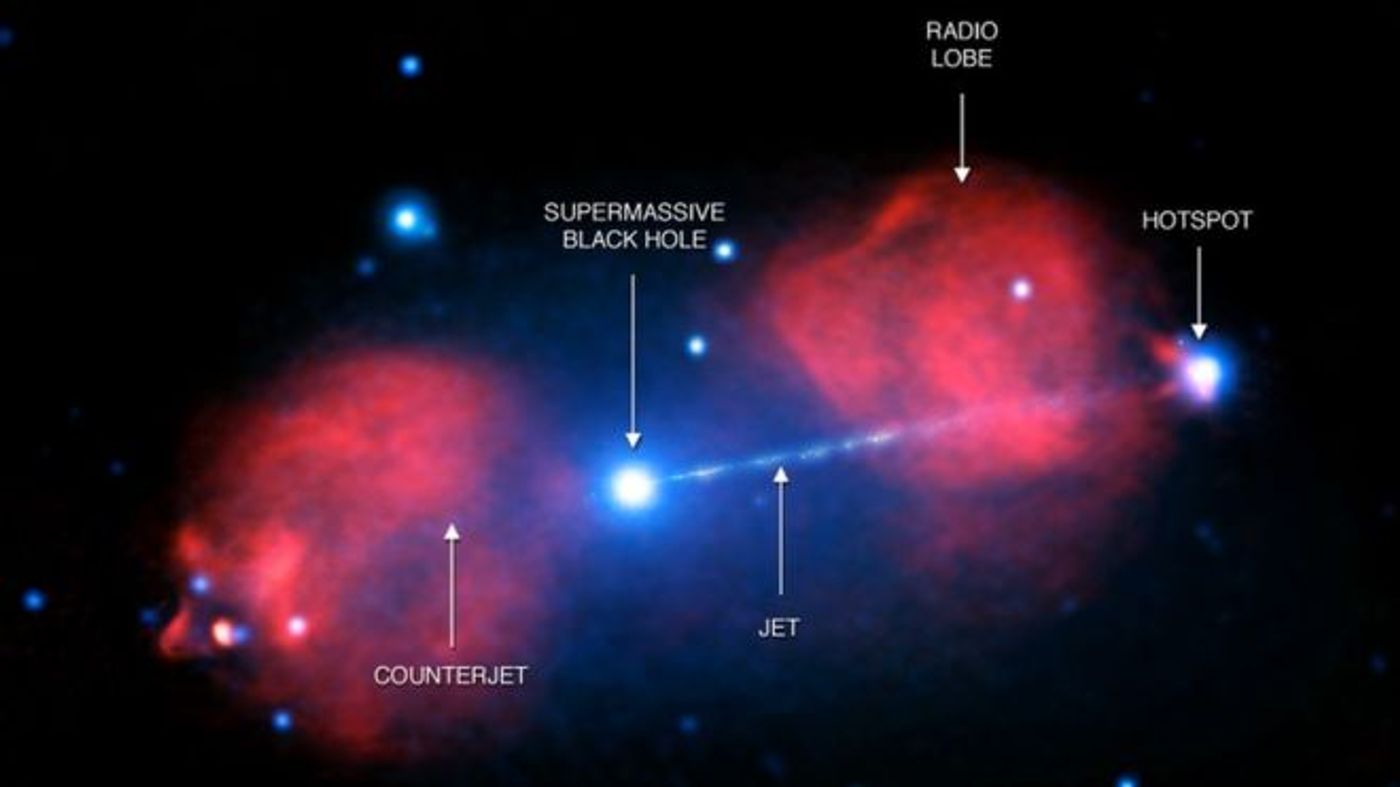 A supermassive black hole in the galaxy Pictor A emits a massive jet.