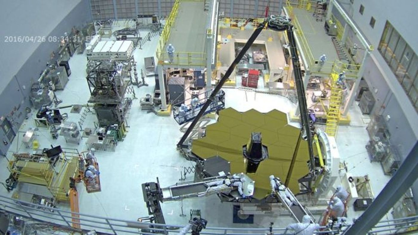 The entire bare primary mirror of the JWST has been revealed for the first time.