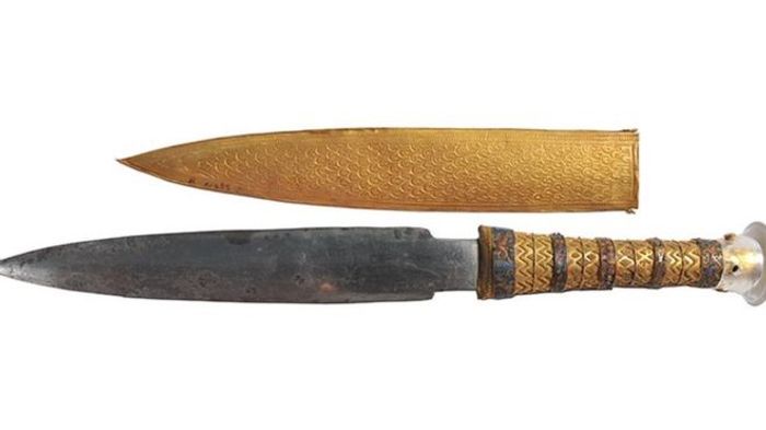 King Tut's dagger, made from meteorite iron and gold.