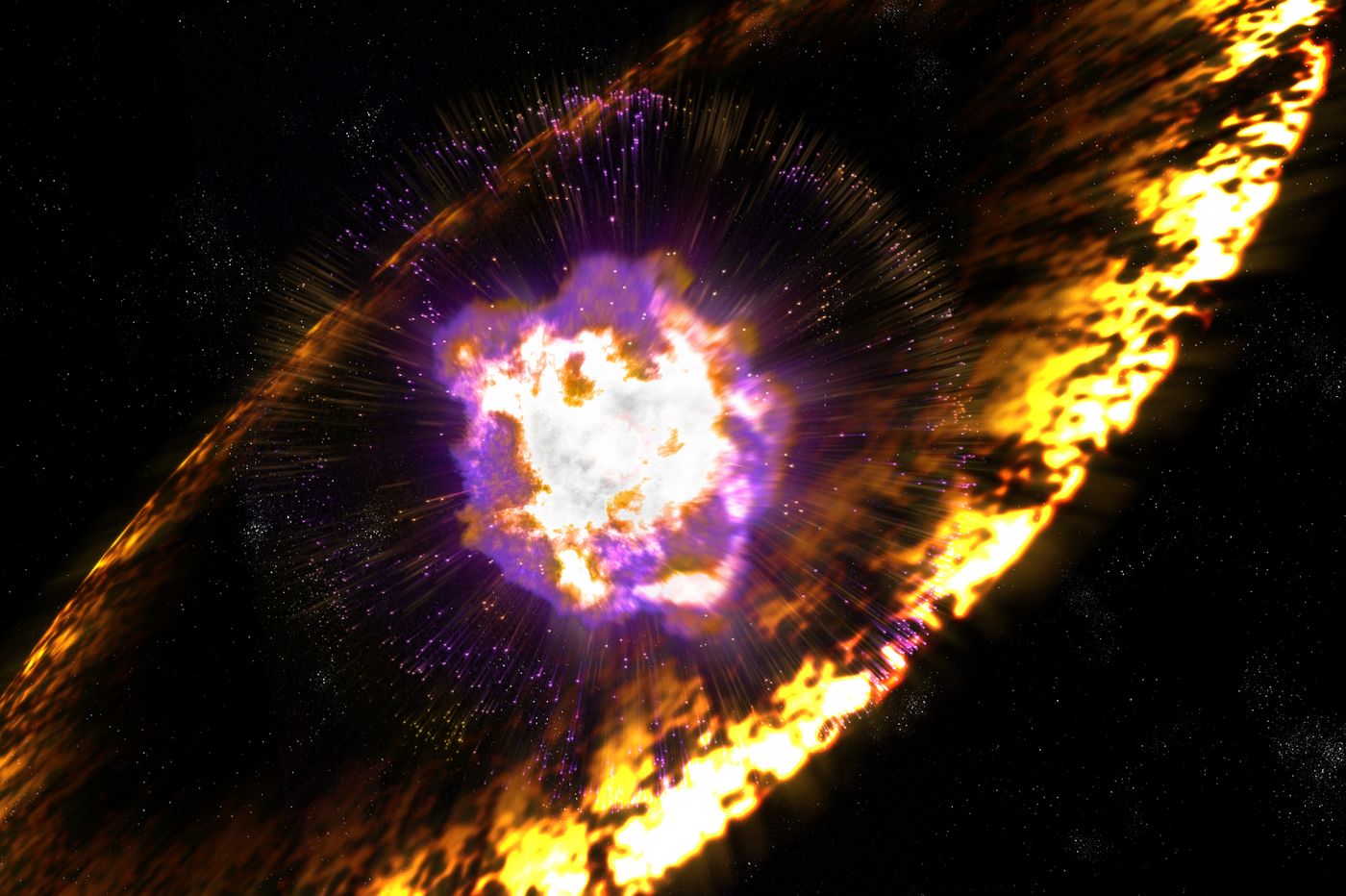 An artist's impression of a supernova.