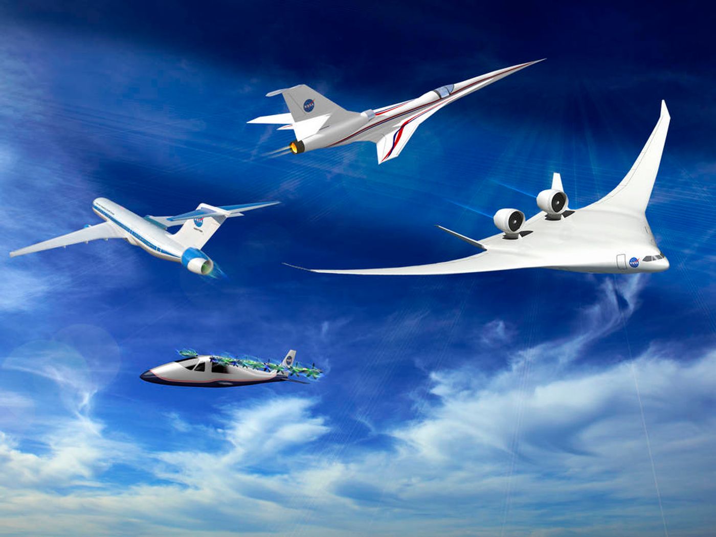 Several of NASA's X-Plane concepts.