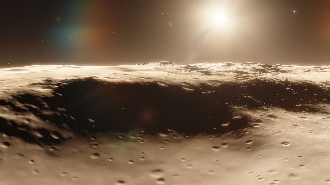An artist's impression of a Moon-like surface.