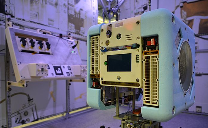 Astrobee is a floating cube-shaped robot that will soon help astronauts on the International Space Station.
