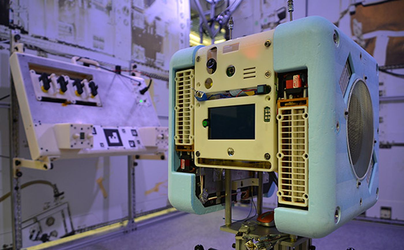Astrobee is a floating cube-shaped robot that will soon help astronauts on the International Space Station.
