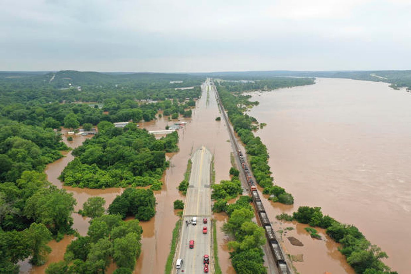 The Arkansas River flooding has affected thousands of homes. Photo: CBS News