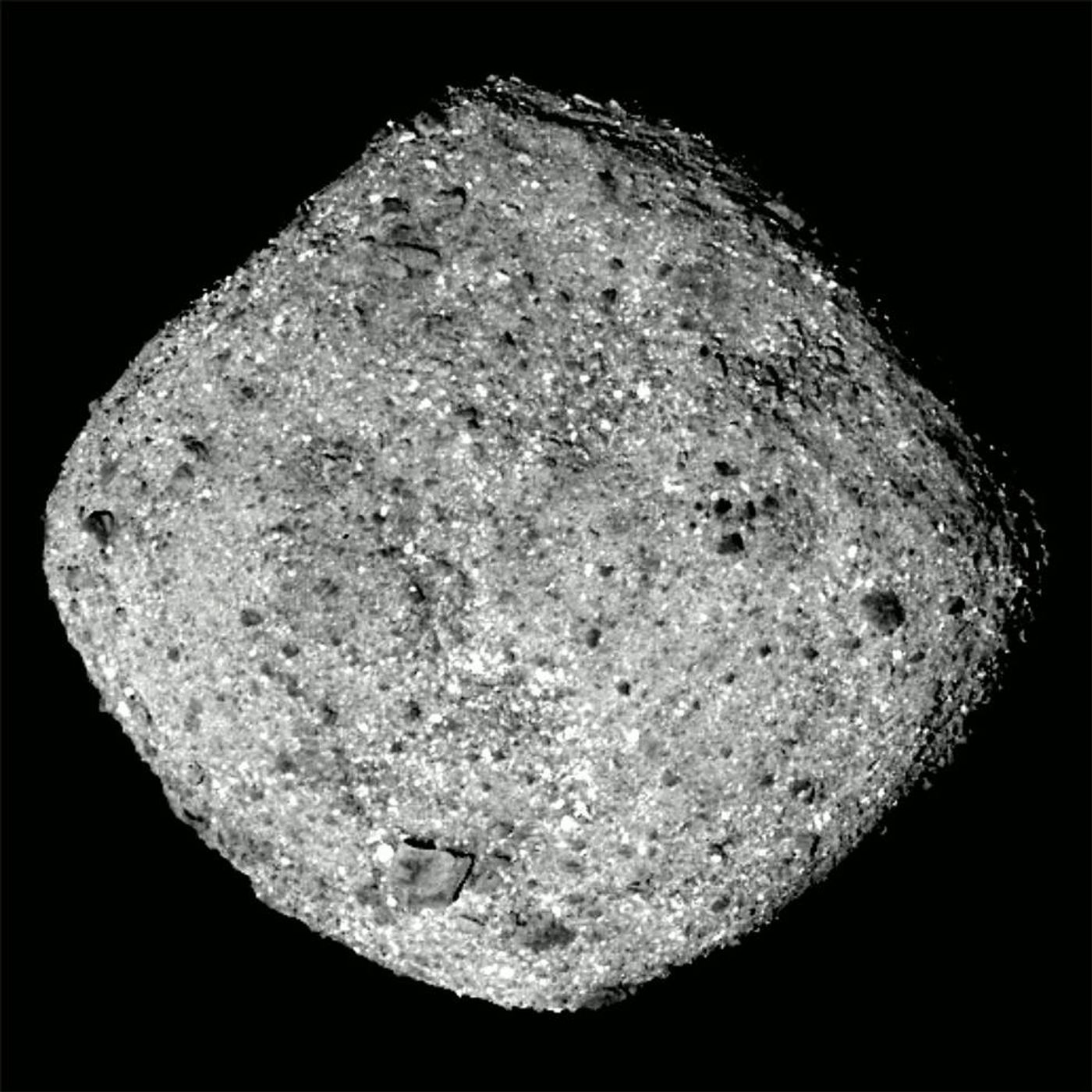 An image of Bennu, captured by OSIRIS-REx from just 50 miles away.