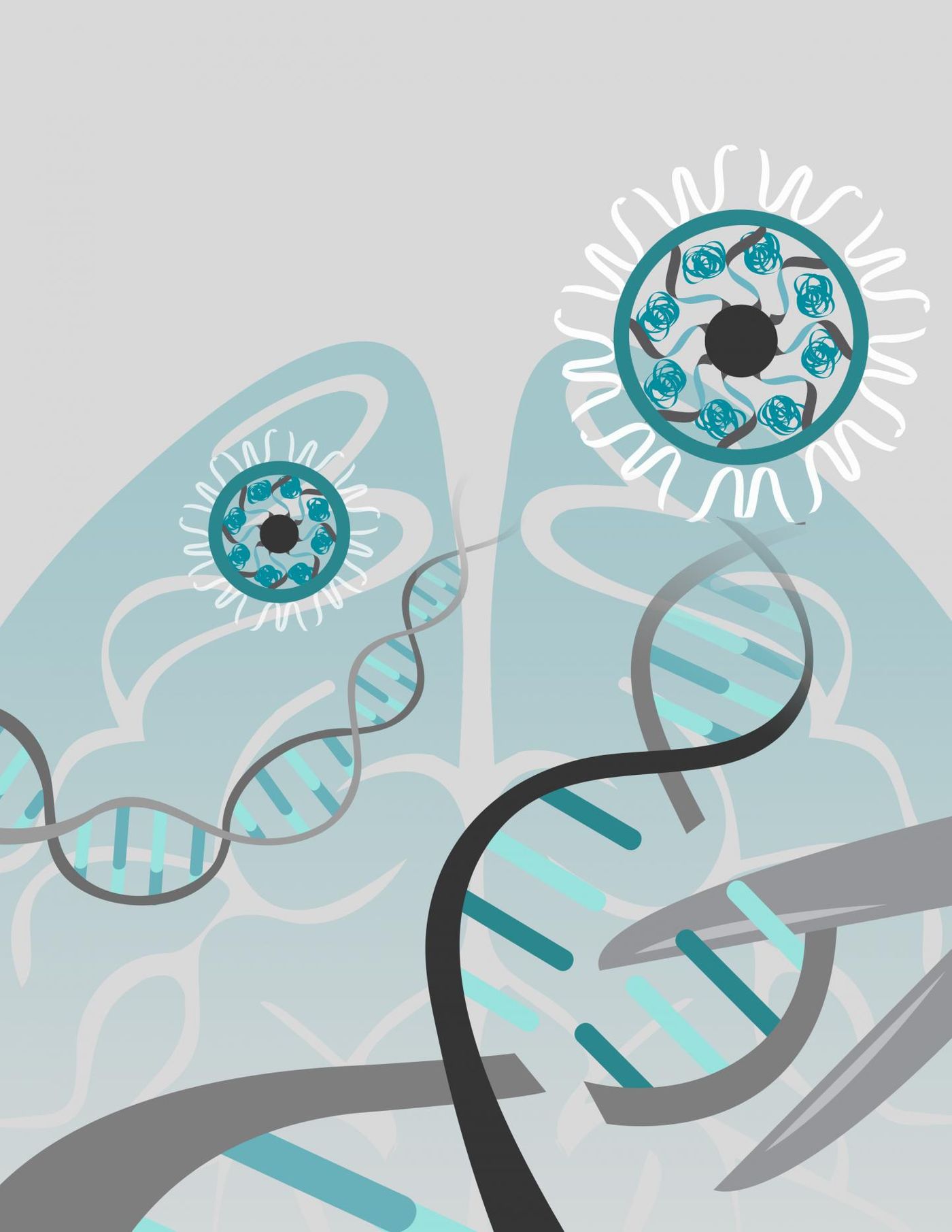 Researchers injected gold nanoparticles (upper right) carrying CRISPR-Cas9 into the brains of mice with fragile X syndrome to edit DNA (scissors) and knock out a neurotransmitter receptor, which reduced exaggerated repetitive behavior typical of autism spectrum disorder. / Credit: University of Texas Health Science Center at San Antonio