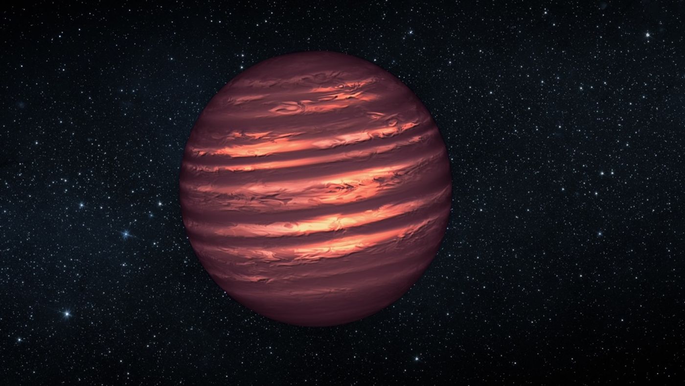 An artist's impression of a brown dwarf.