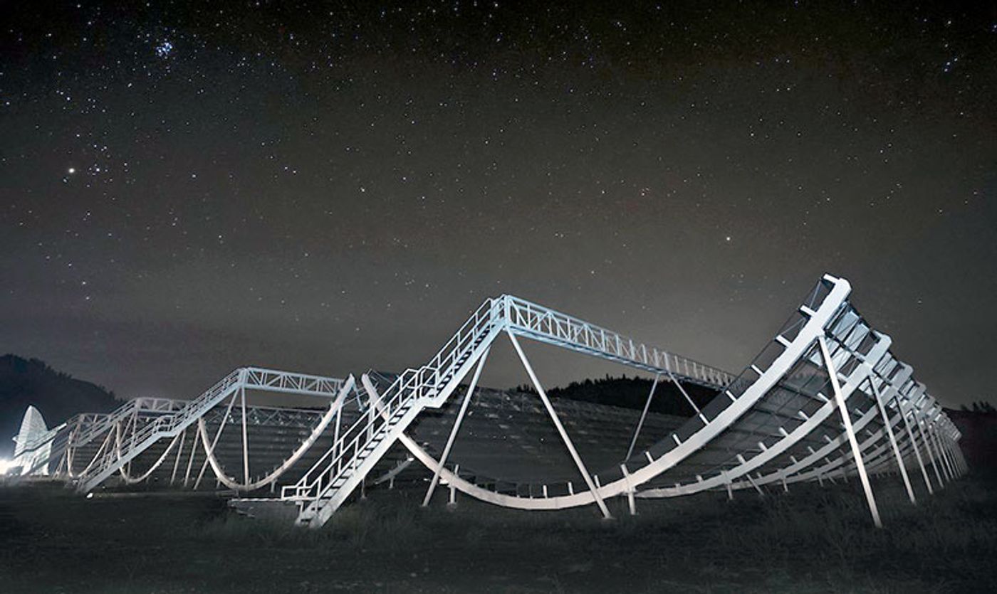 The Canadian Hydrogen Intensity Mapping Experiment (CHIME) telescope located at Okanagan Falls, Canada (UBC)