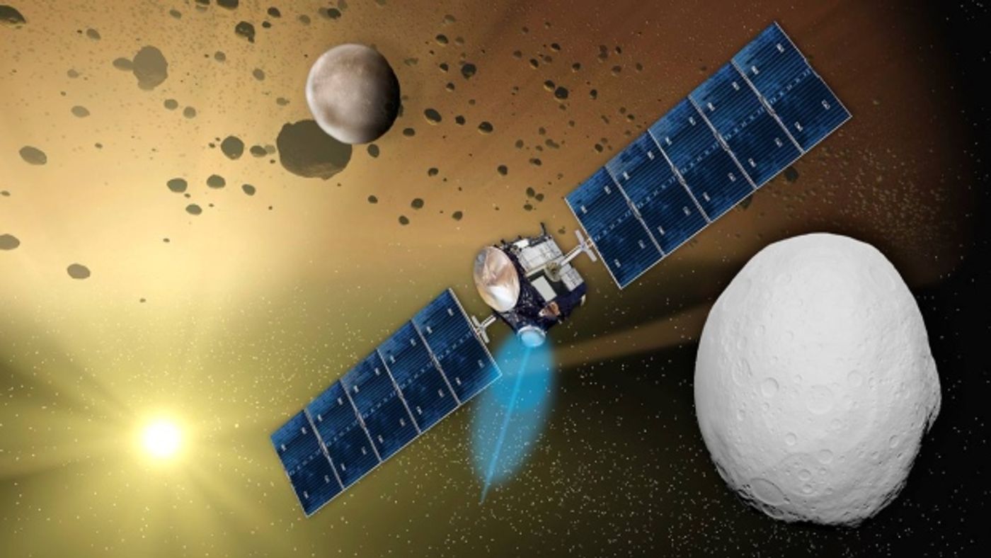 An artist's impression of the Dawn spacecraft.