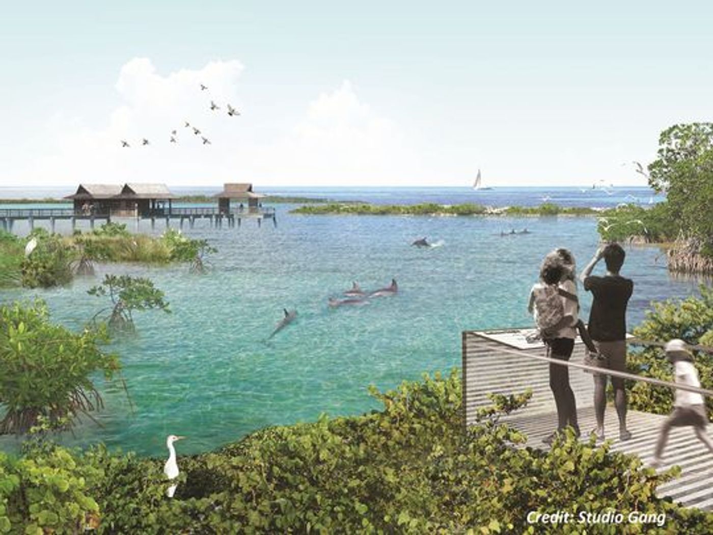 A rendering of what the National Aquarium's oceanside sanctuary might look like. USA TODAY