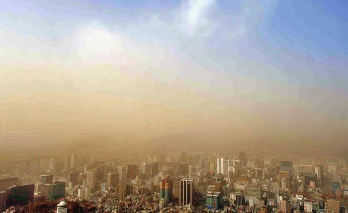 The weather phenomenon called Yellow Sand or Asian Dust has been known to engulf cities in South Korea. Photo: Stars and Stripes