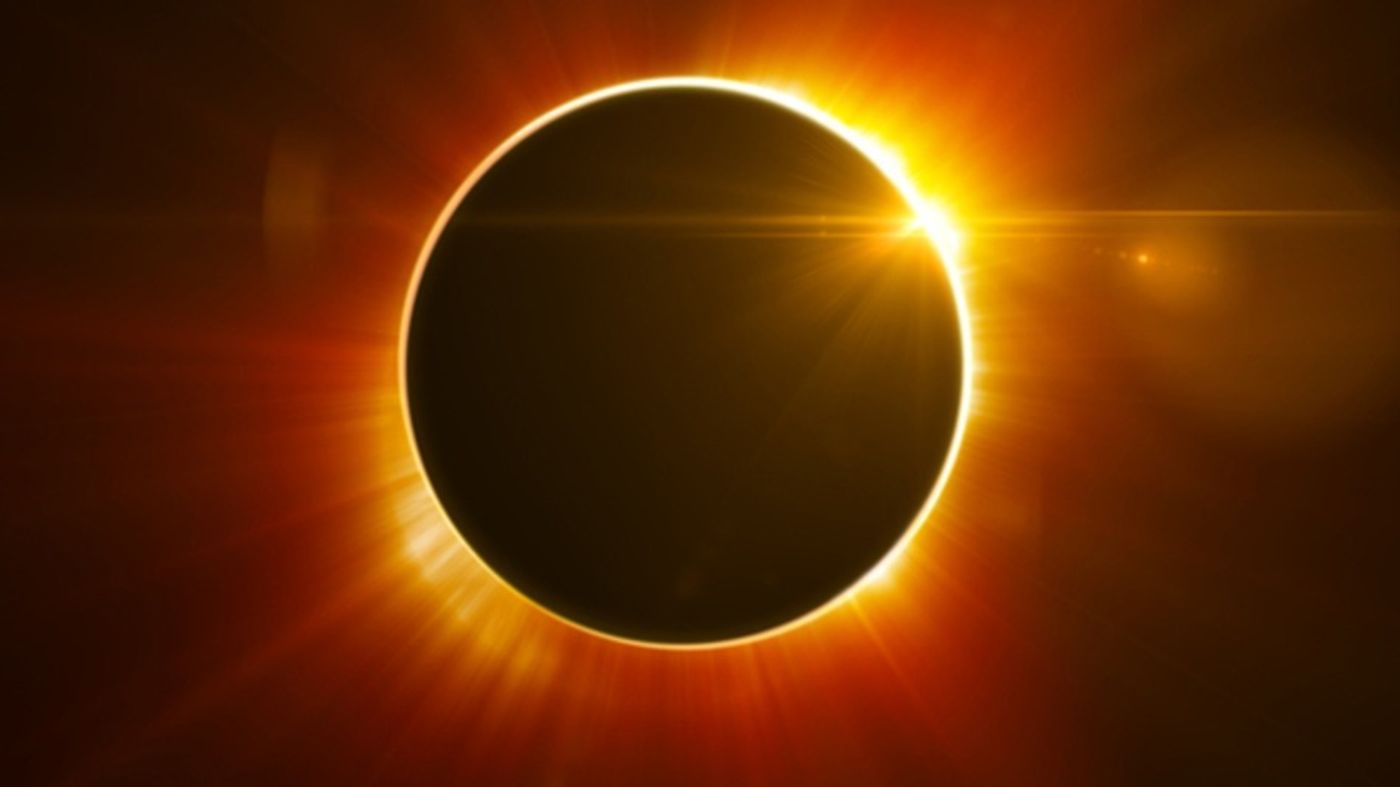 An artist's rendition of a solar eclipse.