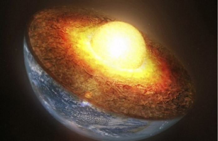Earth's core is essentially a ball of molten iron.