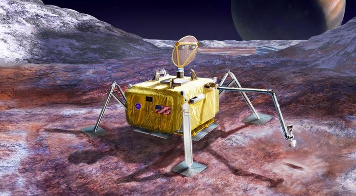 An artist's rendition of the what the 2020's Europa lander might look like.