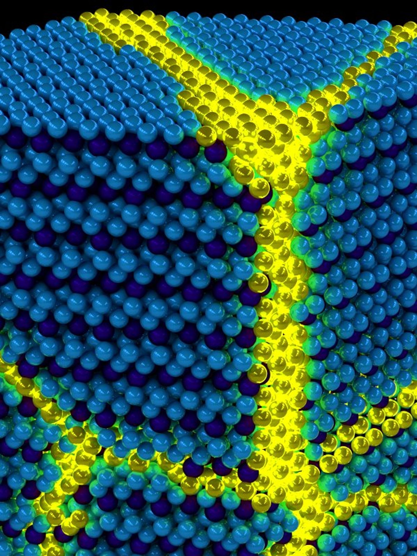 Artist's depiction of the collective excitons of an excitonic solid. Credit: Peter Abbamonte/UIUC