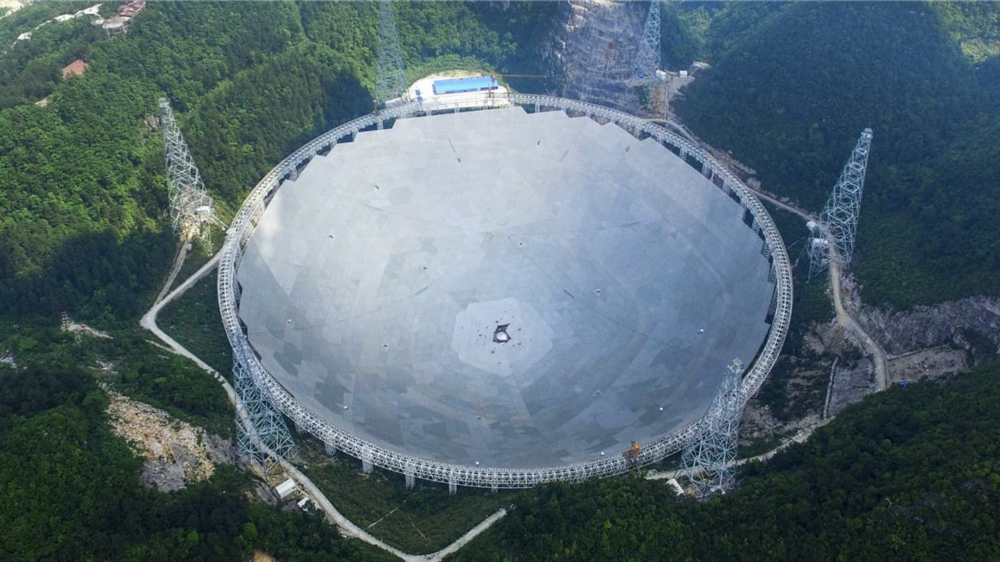 The completed FAST radio telescope now stands in China as the world's largest.