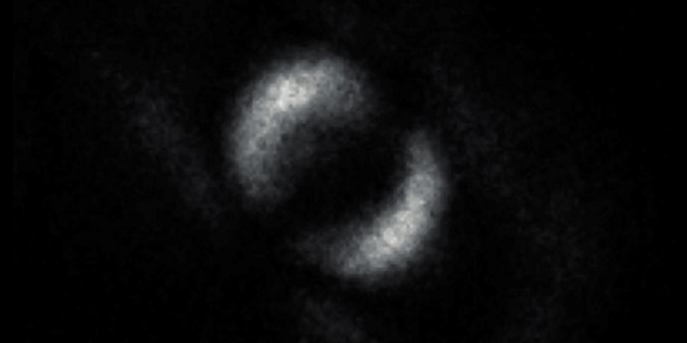 A photo showing the entanglement of two photonic particles (University of Glasgow)