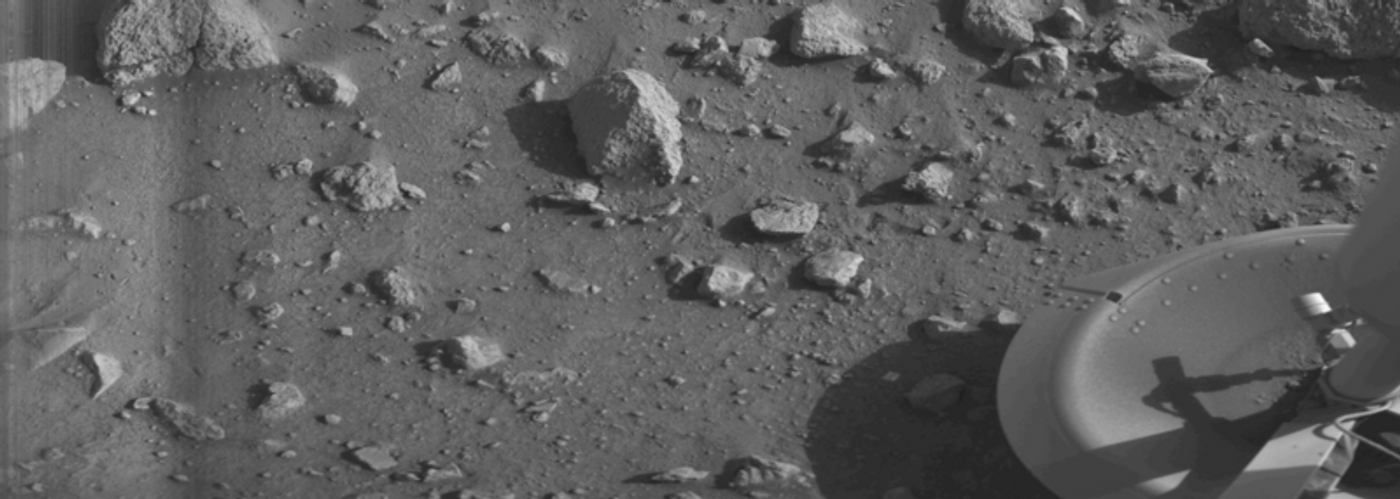 First clear image of Mars surface taken by Viking 1 shortly after landing. Credit: NASA