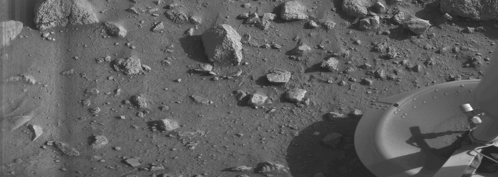 First clear image of Mars surface taken by Viking 1 shortly after landing. Credit: NASA