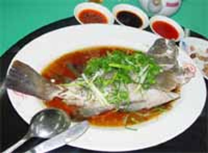 Traditional Hong Kong dish made from a live fish, but in this case a farmed fish