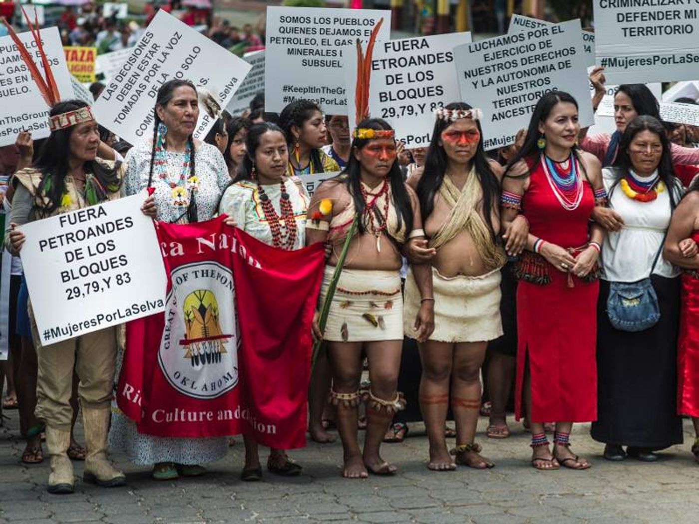 Over 500 Indigenous Women of the Amazon and Allies March for Climate Justice, Indigenous Rights on International Women's Day. Photo: Amazon Watch