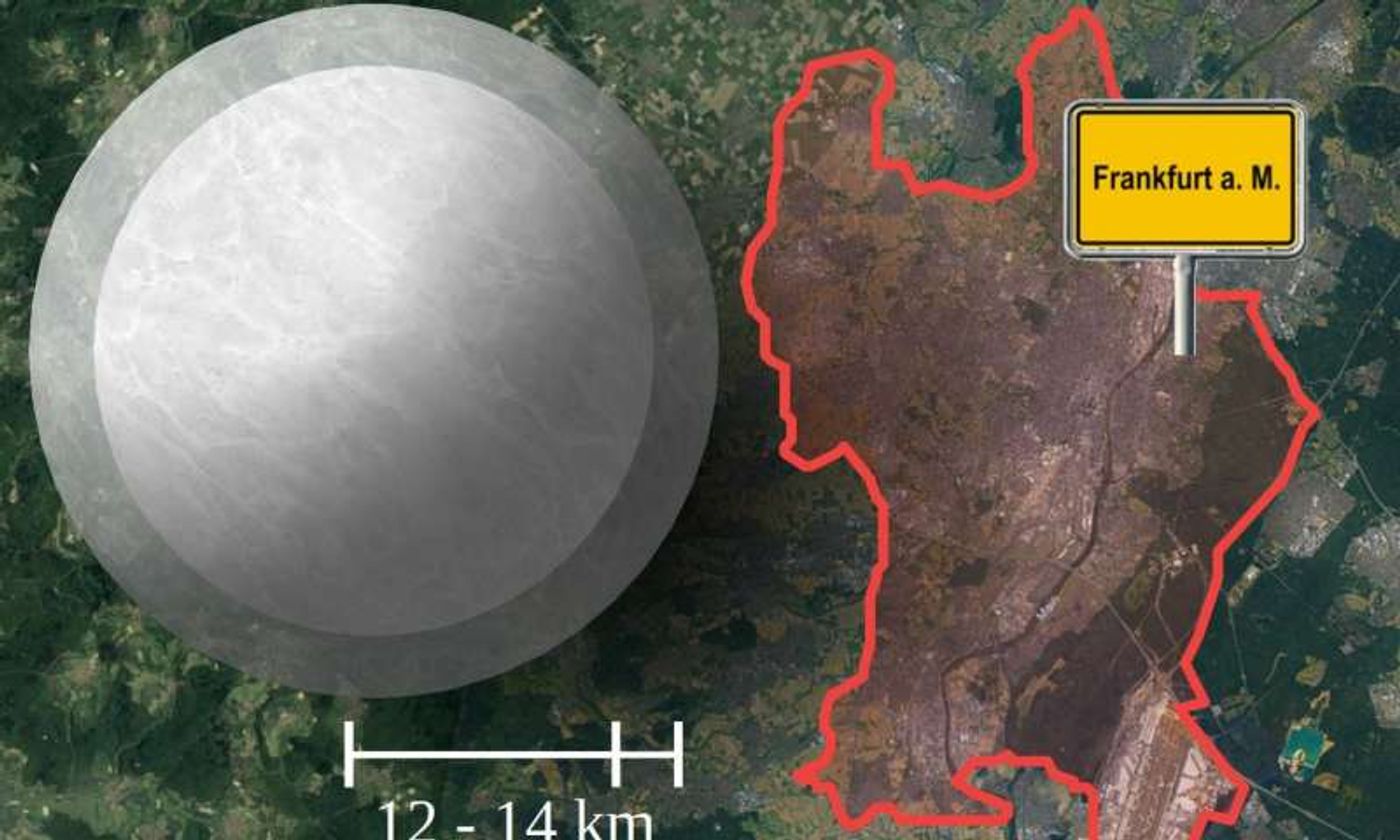 A neutron star compared to the size of a city, despite being incredibly dense.