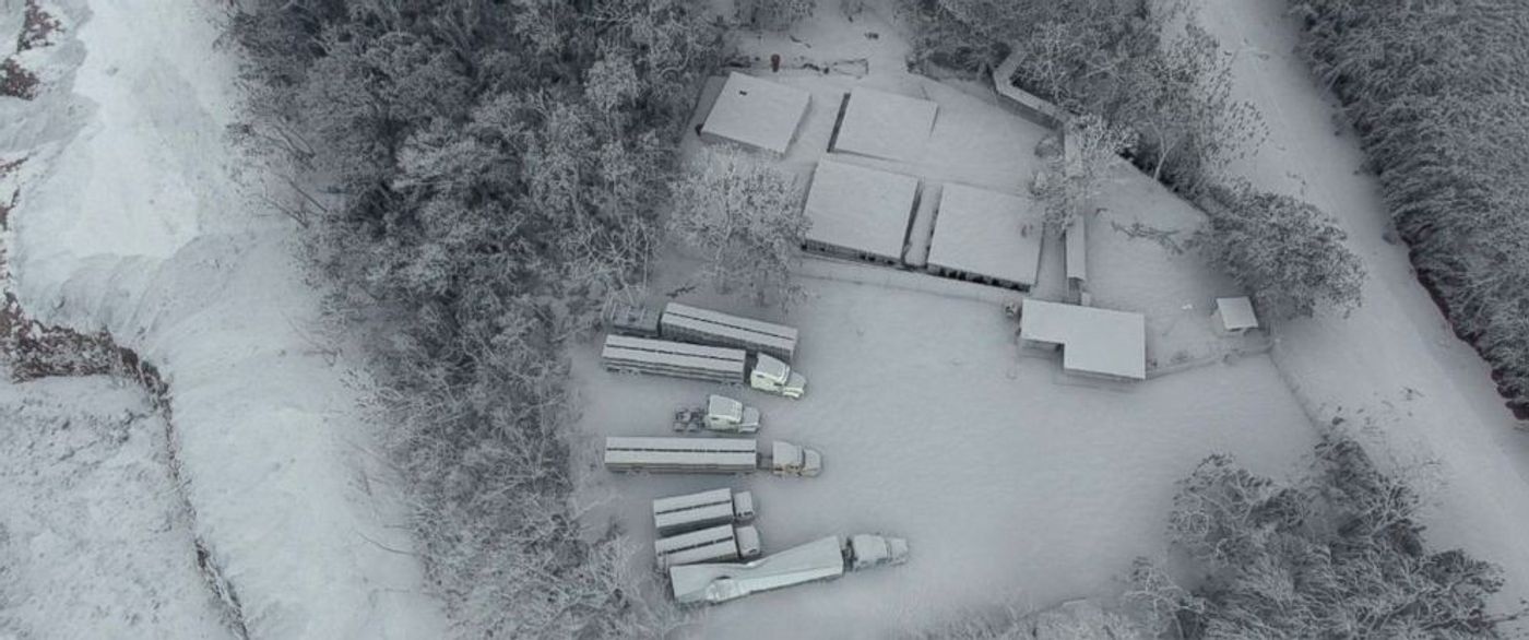 From above, looking down on the damage from the pyroclastic flow. Photo: ABC News - Go.com 