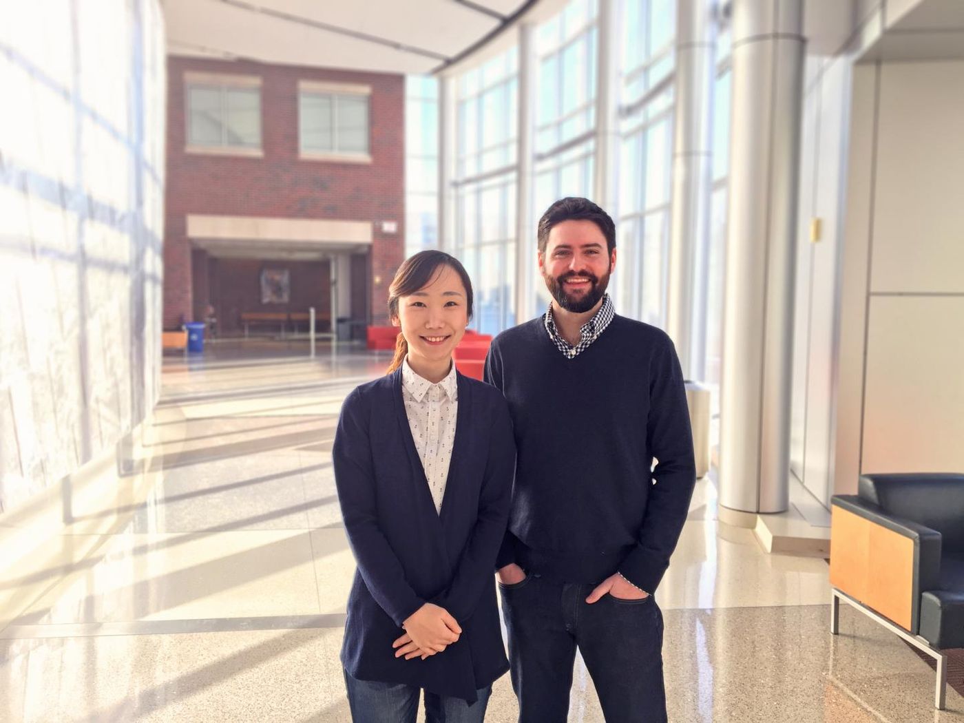 Jiyoon Lee, PhD, and Karl Koehler, PhD. / Credit: Indiana University School of Medicine