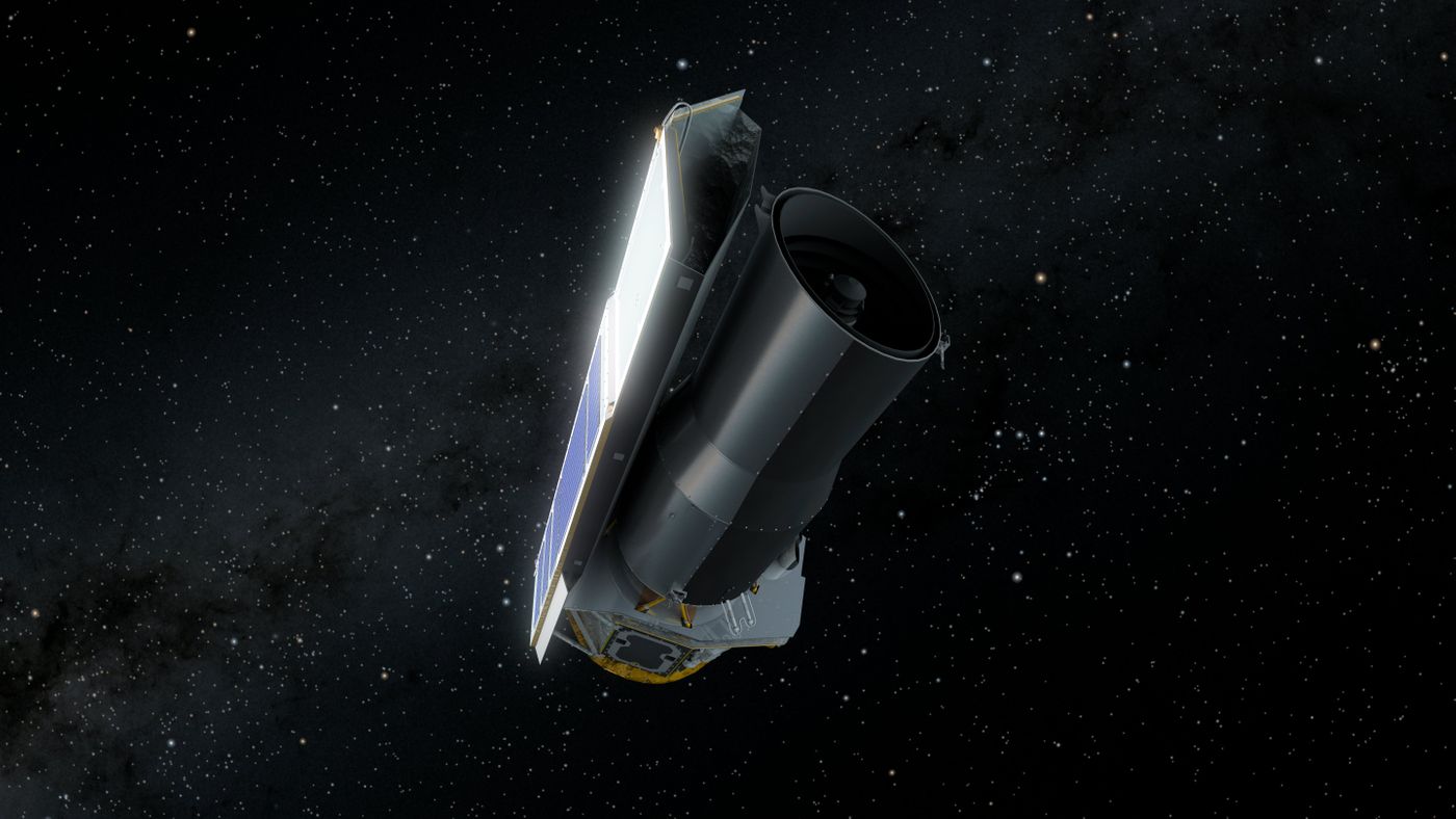 An artist's rendition of the Spitzer Space Telescope.