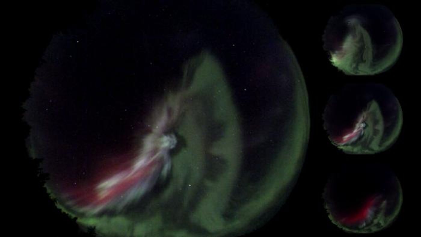 Images of the aurora borealis showing the structured continuum emission  Credit  Courtesy Faculty of Science research team