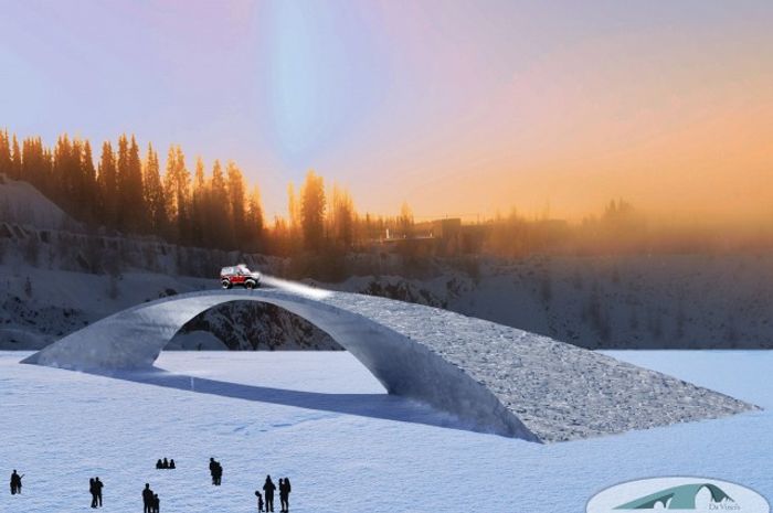 Artist's impression of the ice bridge when completed.