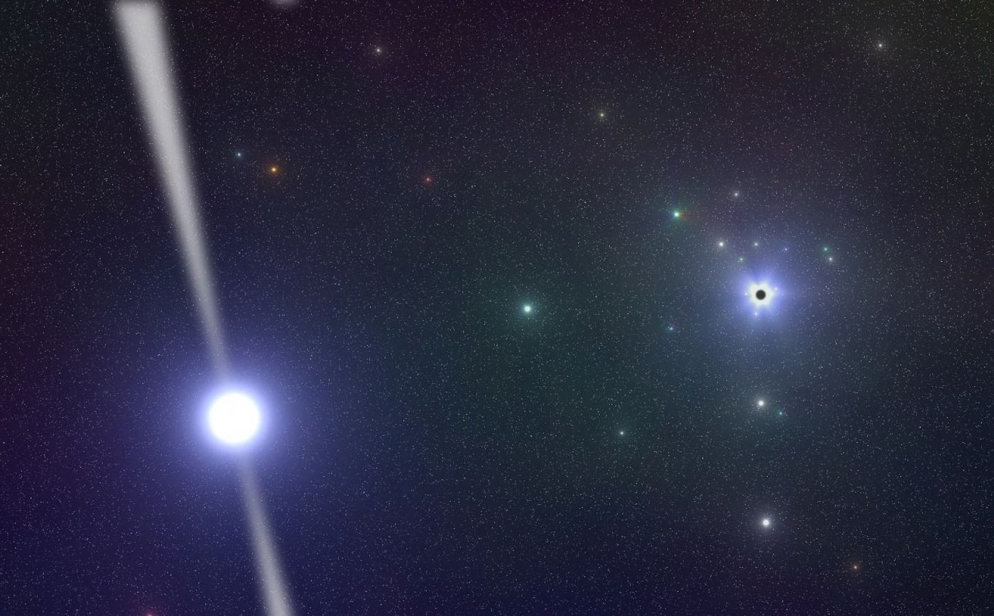 A white dwarf pulsar has been observed int he Orion constellation by SALT.